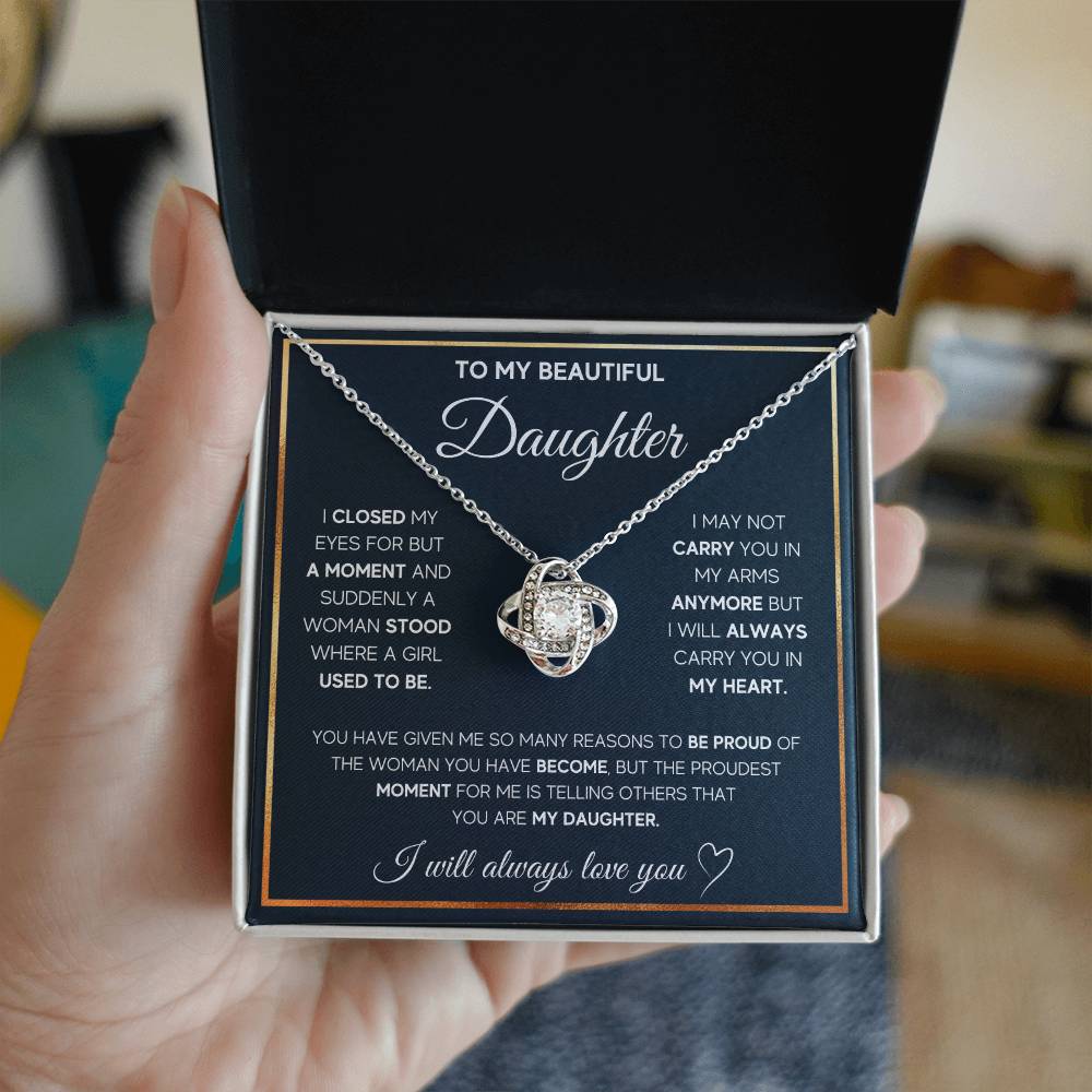 Meaningful Gift for Daughter – Love Knot Necklace She'll Treasure Forever